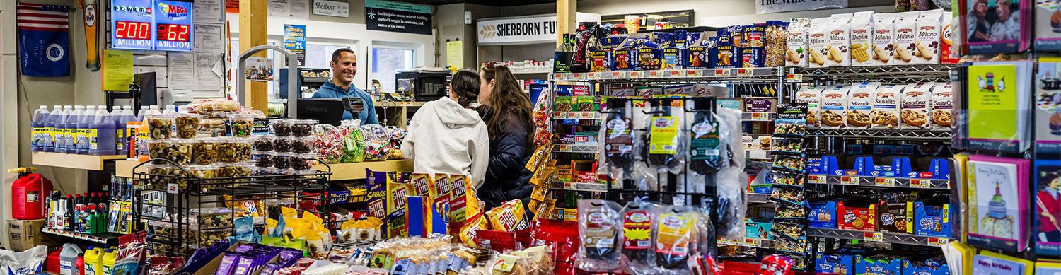inside the Sherborn Fuel convenient store